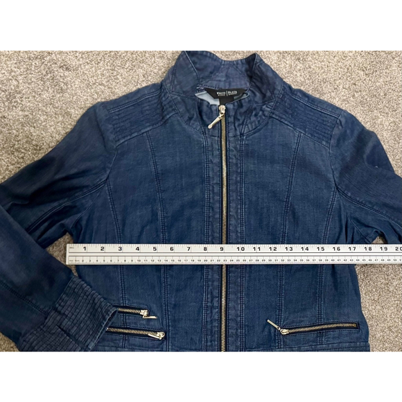 Women's White House Black Market Cropped Denim Jacket, M, Blue - Picture 9 of 10